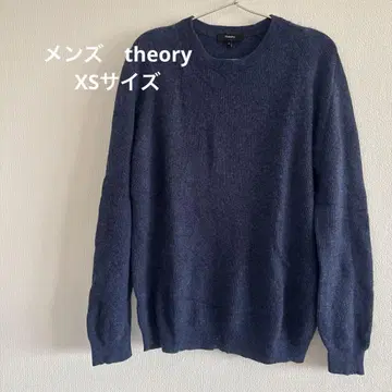 남성용 Theory 네이비 리브 캐시미어 스웨터 XS
