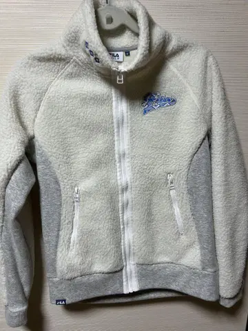 FILA 플리스 자켓 화이트 그레이