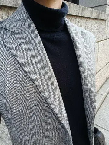 De Petrillo 44 그레이 헤링본 자켓