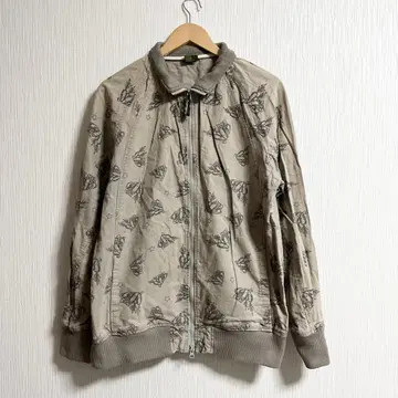 Phatee wear 올 패턴 야채 스타 풀 집업 블루종 카키