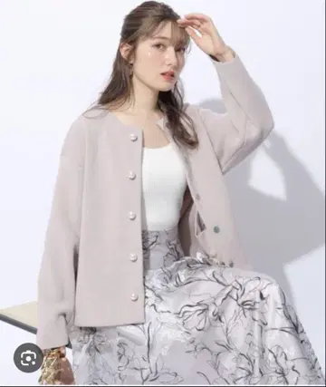 아푸와이저 리셰 펄 버튼 코쿤 니트 자켓 핑크