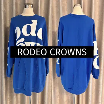RODEO CROWNS 로데오 블루 오버 사이즈 트레이너 원피스