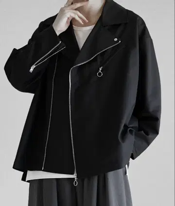 welise x  모드 기믹 긴팔 더블 라이더 셔츠 자켓