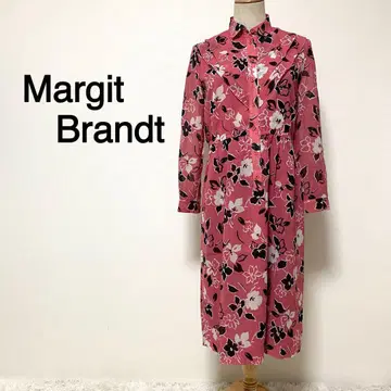 Margit Brandt 핑크 컬러 꽃무늬 셔츠 원피스