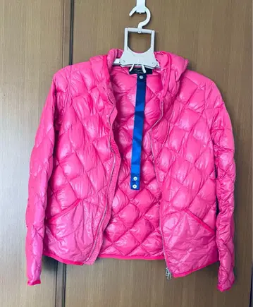 PageBoy 후드 부착 핑크 다운 자켓