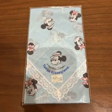 디즈니 레트로 미키 미니 레이스 손수건 블루