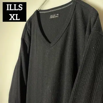 [ 개성파 구제 의류 ] ILLS 리브 블랙 V넥 긴팔 셔츠 XL 사이즈