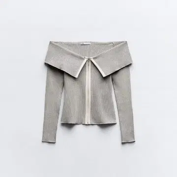 [ 미사용 새상품 ] ZARA 오프숄더 리브 상의