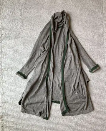 45R 그레이 면 롱 가디건