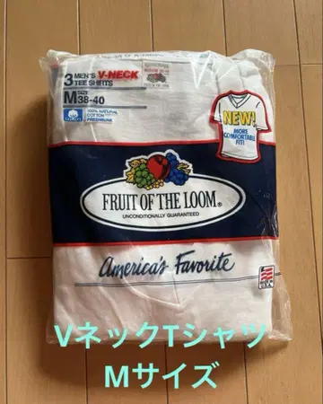 M 사이즈 80's 프룻 오브 더 룸 v 무지 3P V넥 티셔츠 USA제
