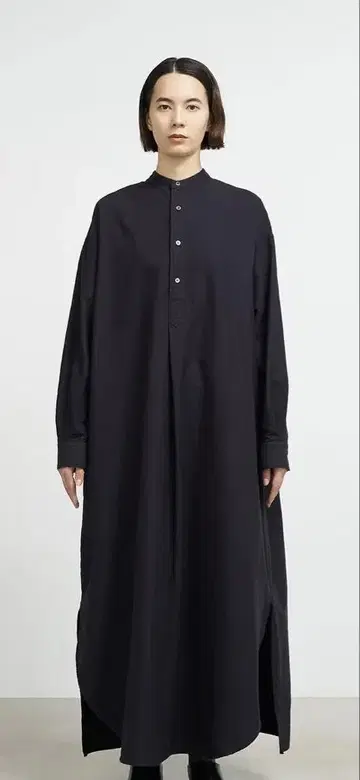 그라프 페이퍼 옥스퍼드 밴드 카라 드레스