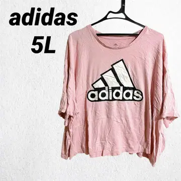[ 아디다스 ] 핑크 T셔츠 빅 로고 [ 5L ] 빅 사이즈 adidas