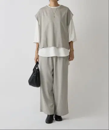 [ BEARDSLEY ] 멀티 허리 리브 팬츠와 베스트 셋업