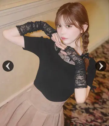 레이스 비쥬 니트탑 미셸 마카롱 michellMacaron