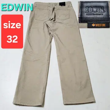 새상품급 EDWIN E03WF 데님 팬츠 사이즈 32 속기모 베이지 계열