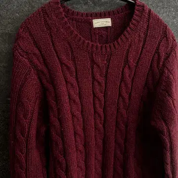 [ 나노 유니버스 ] M 버건디 케이블 니트 스웨터