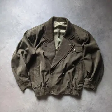 80s 90s 골드 버튼 더블 짧은 기장 레트로 블루종