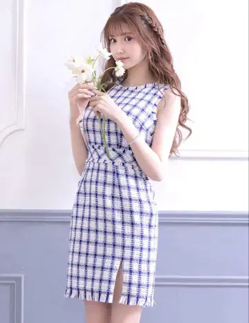JEWELS 체크 트위드 원피스 드레스