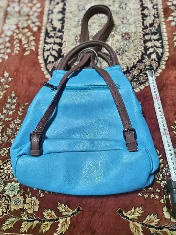 파랑 가죽 백팩