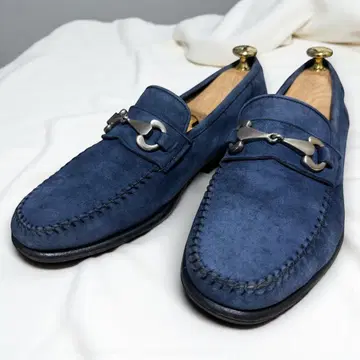 산토니 비트 로퍼 스웨이드 7.5 파랑 남성용