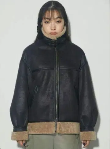 LAGUA GEM 다크 브라운 무스탕 코트