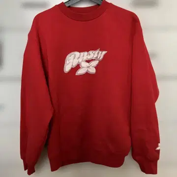 RUSTY 러스티 맨투맨 레드 트레이닝복 로고 프린트