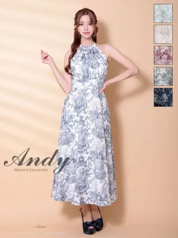 [ 새상품급 ] Andy 플라워 프린트 하루타 넥 원피스 S 사이즈
