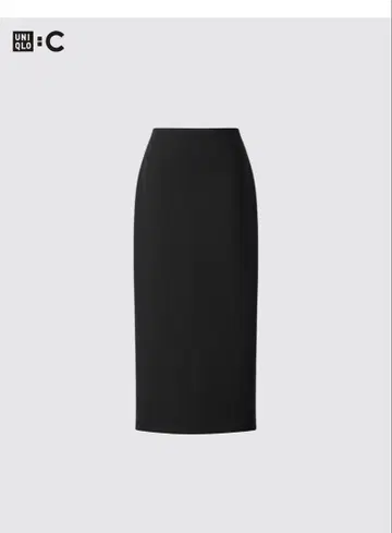 새상품 UNIQLO 블랙 크레이프 저지 내로우 스커트 유니클로C
