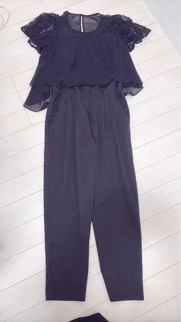블랙 레이스 셋업 경사 결혼식