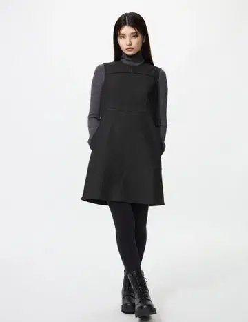 유니클로 더블 페이스 미니 원피스