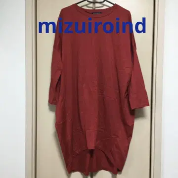 미즈이로 인드 빨간색 롱 기장 긴팔 티셔츠