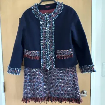 YUKI TORII 네이비 트위드 셋업 일본제 상의 40 하의 38