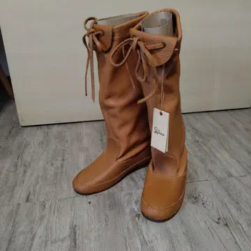 천연 가죽 롱 부츠 Dill 사이즈 L 라이트 브라운