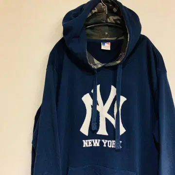 [빅 로고] [LL] 뉴욕 양키스 후드티 풀오버 네이비