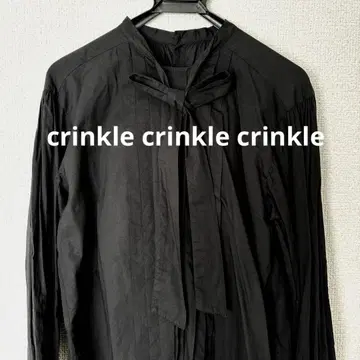 crinkle crinkle crinkle 리본 턱 블라우스