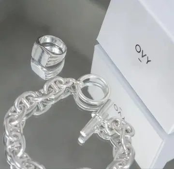 OVY 실버 팔찌와 반지 세트