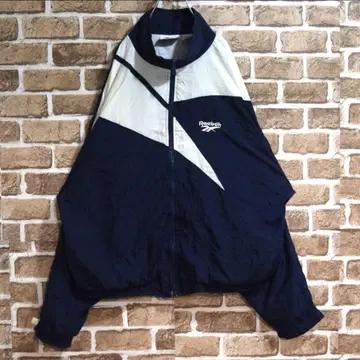 [리복] 90s 자수 로고 네이비 L 나일론 자켓