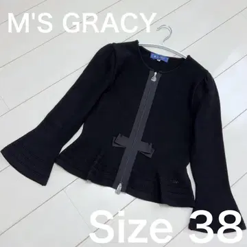 M'S GRACY 블랙 가디건 리본 척 사이즈 38