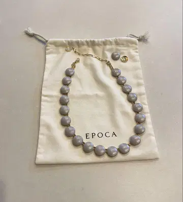 에포카 EPOCA 라메 버튼 디자인 목걸이 그레이 골드