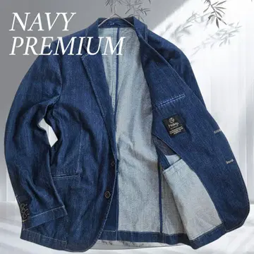새상품급 Navy PREMIUM 데님 테일러드 자켓 스트레치 M