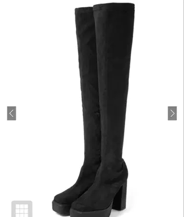 GRL 통굽 스퀘어토 스트레치 니하이 부츠 gd1396 23.5cm
