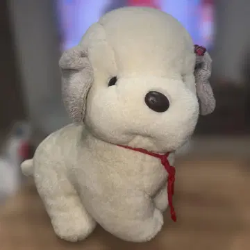 강아지 봉제 인형 화이트 우메키치