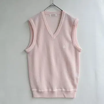 데드스탁 먼싱웨어 남성용 니트 베스트 핑크 S 로고