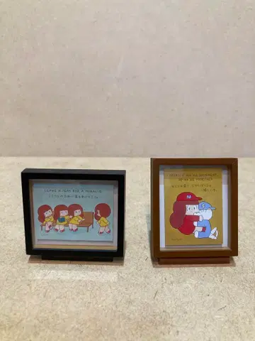 마무안 짱 캡슐 토이 미니 아트 프레임 모리 미술관 가챠가챠 2점