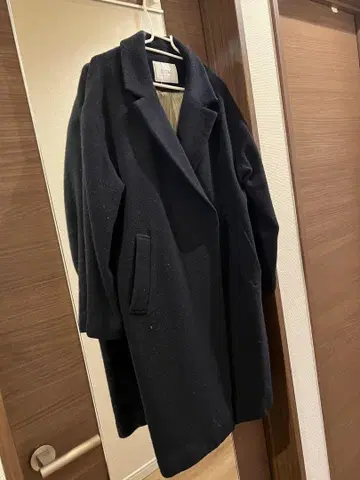 가격 인하 SLOBE IENA 블랙 울 혼방 체스터 코트