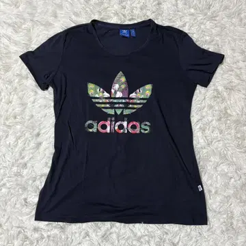 adidas 여성용 반팔 T셔츠 L 빅 로고 꽃무늬 컬러풀 귀여운