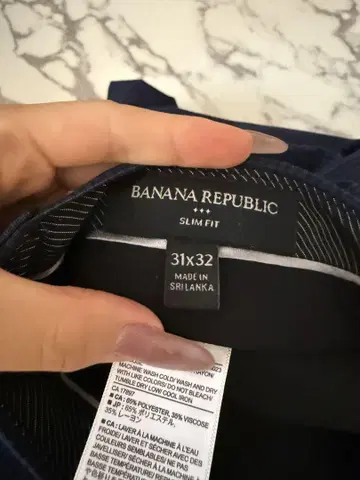 BANANA REPUBLIC 슬림핏 팬츠 31x32 네이비 미사용 새상품
