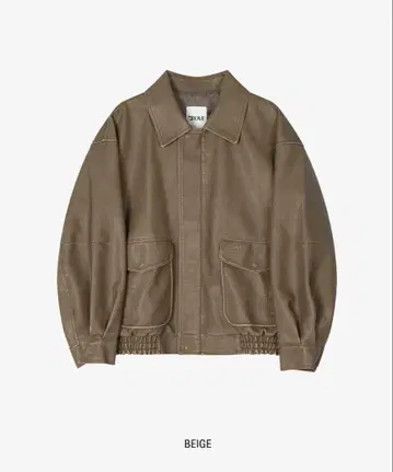 GROVE Lusson jumper beige 가죽 자켓 베이지