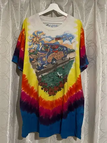 타이다이 패턴 T셔츠 오버 사이즈 Grateful Dead 밴드 티셔츠