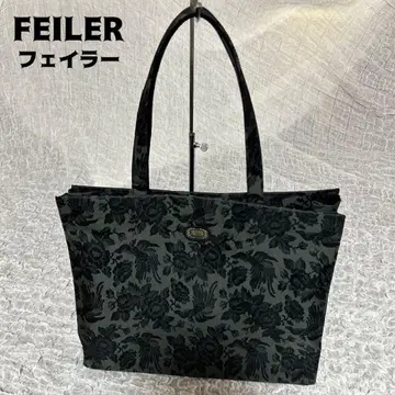 미사용 새상품 페이 FEILER 토트백 자카드 블랙 꽃무늬 A4